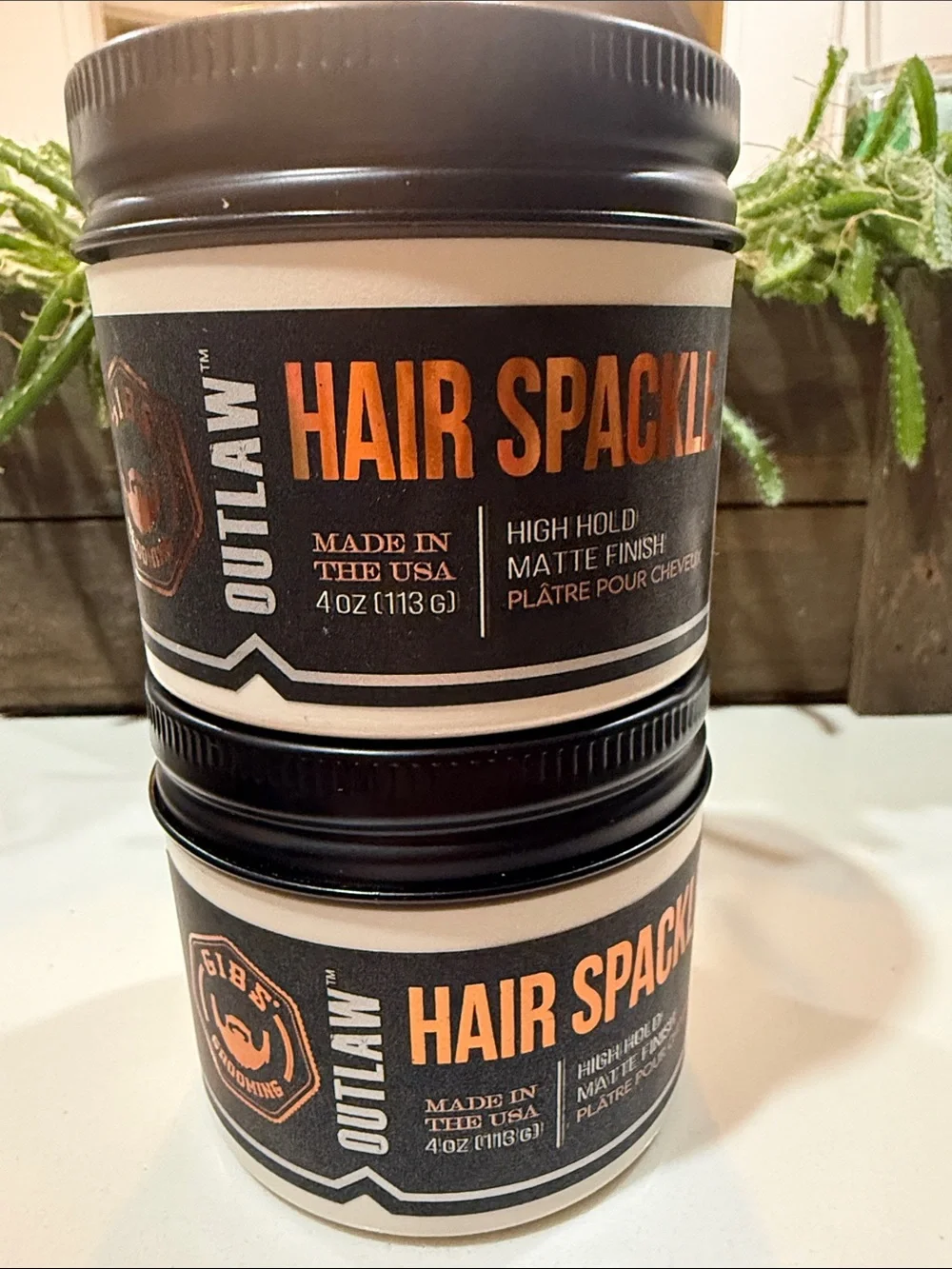 2 new Outlaw Hair Spackle Matte Hair Pomade -by gibs grooming